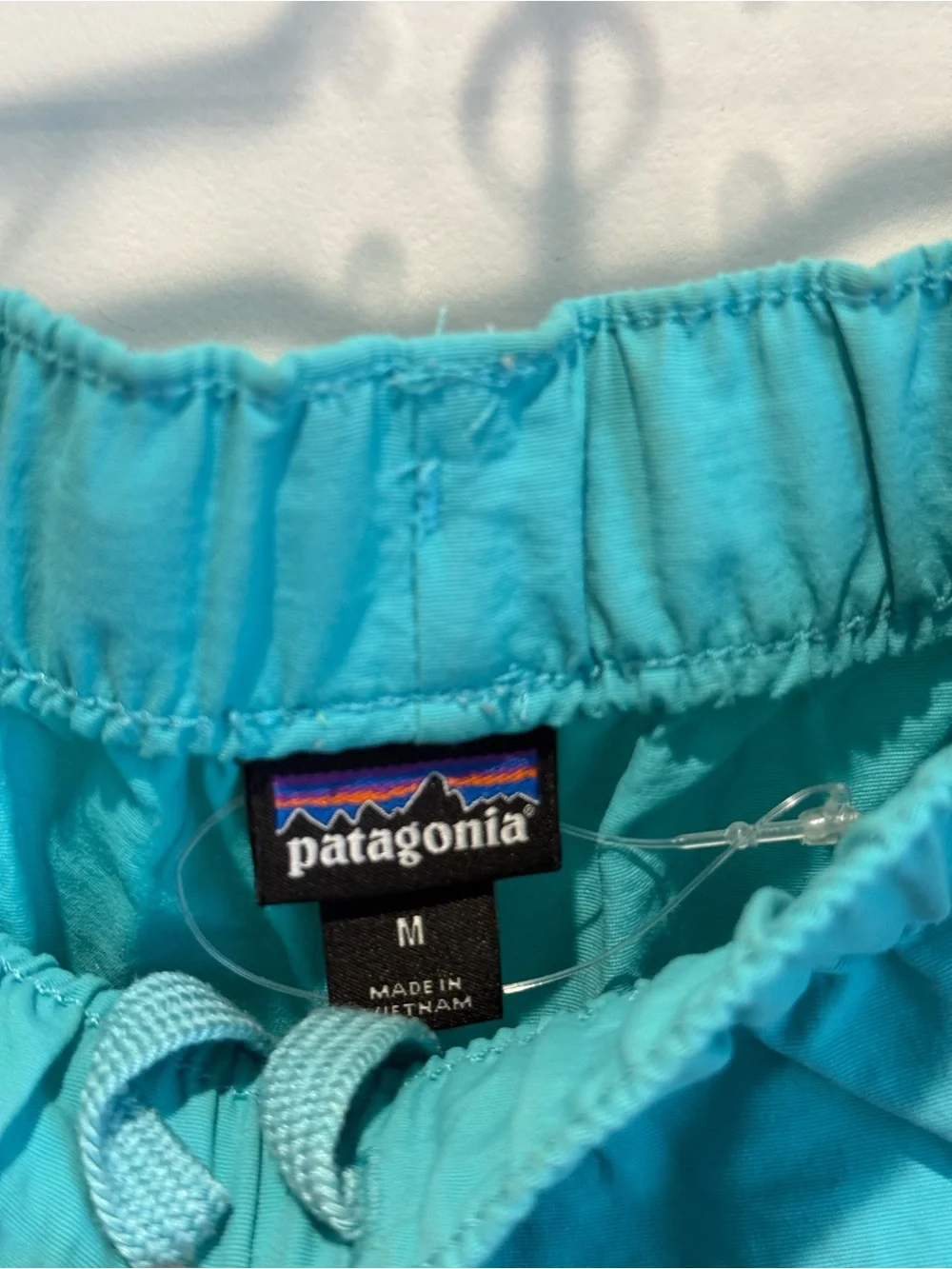 Patagonia Baggies Shorts Aqua Blue Drawstring Lined Medium